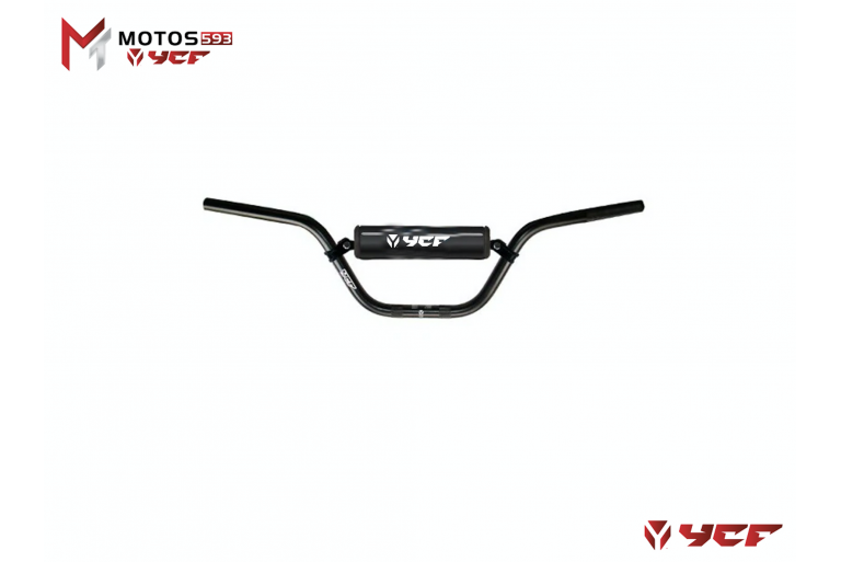 Manillar completo de aluminio, forma "LOW" Negro L