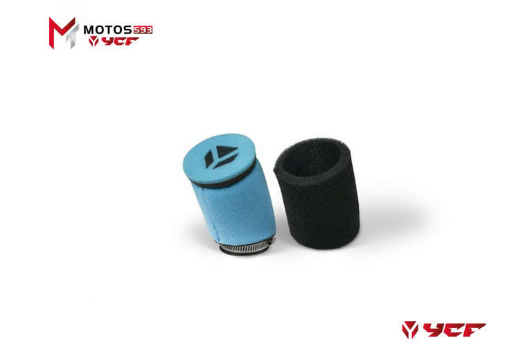 Filtro de aire YCF azul d.35mm doble espesor (para carburador MIKINI22) conjunto